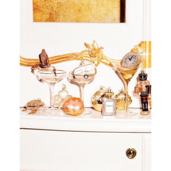 Gold & White Caravan Ornament Glass 玻璃掛飾