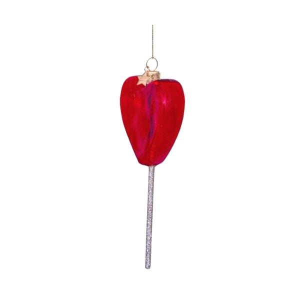 Red Lollipop Ornament Glass 玻璃掛飾