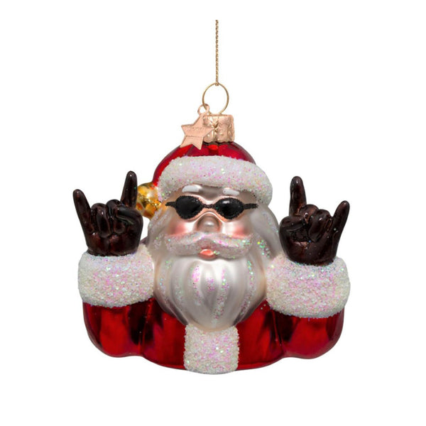 Red Opal Cool Santa Ornament Glass 玻璃聖誕掛飾