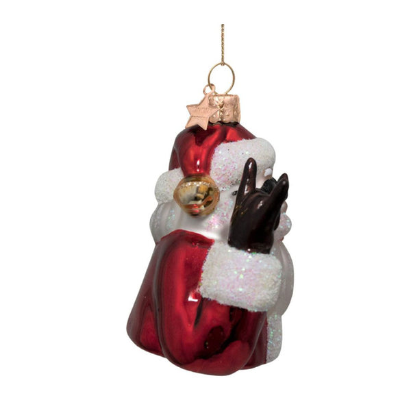 Red Opal Cool Santa Ornament Glass 玻璃聖誕掛飾