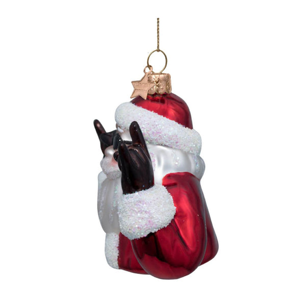 Red Opal Cool Santa Ornament Glass 玻璃聖誕掛飾