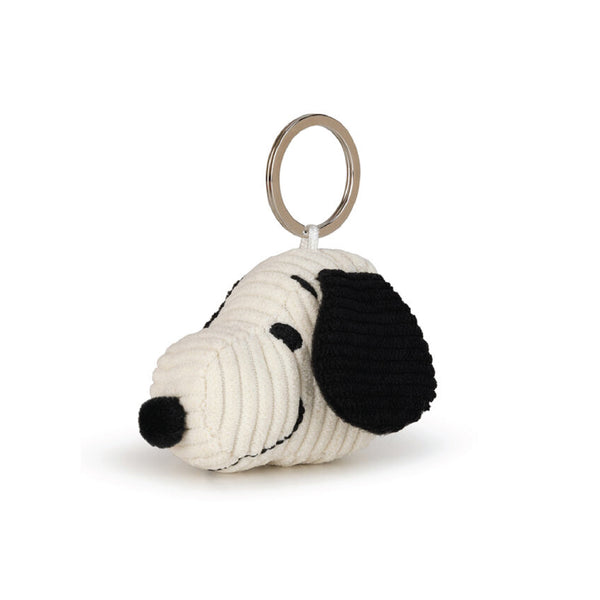 Snoopy Head Corduroy Cream Keychain