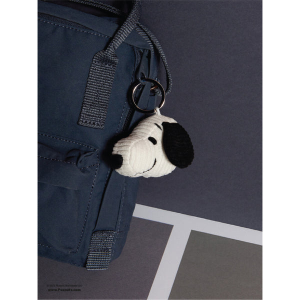Snoopy Head Corduroy Cream Keychain