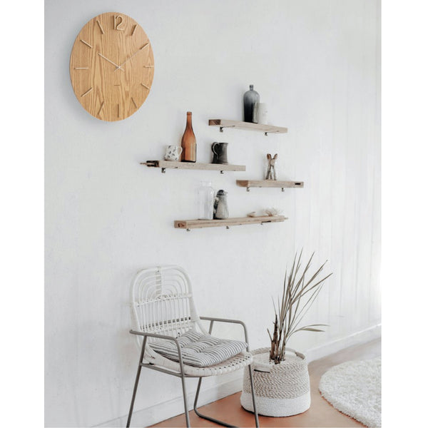 Wall Clock Meek - Light Wood 淺木鋼材刻度掛鐘 Karlsson