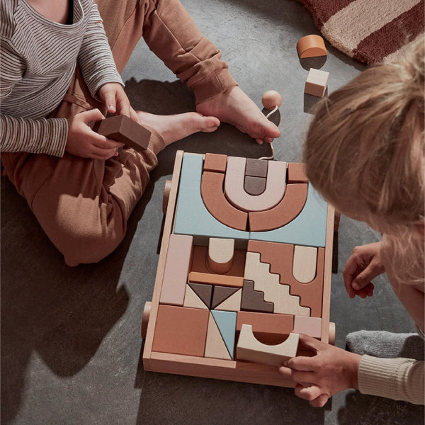 Wooden Rainbow Wagon With Blocks 小孩學習積木 OYOY