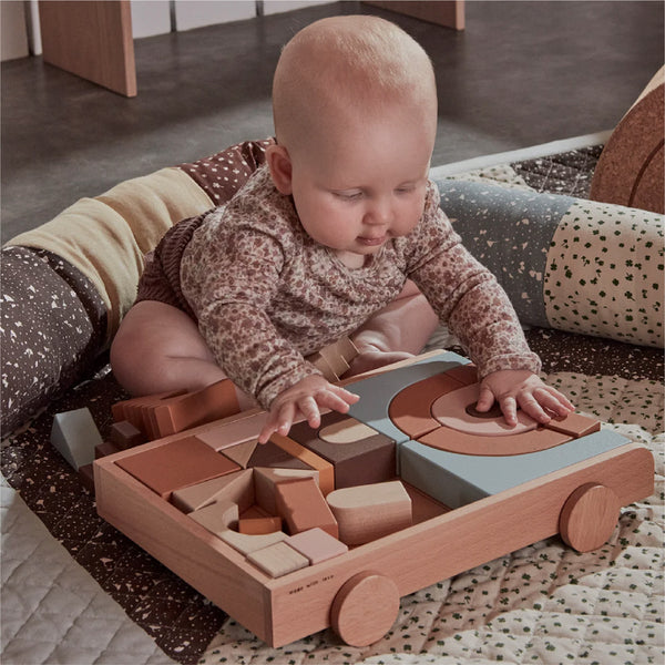 Wooden Rainbow Wagon With Blocks 小孩學習積木 OYOY