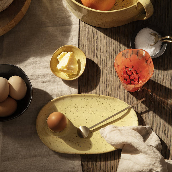Ferm Living Flow Breakfast Plate - Yellow Speckle