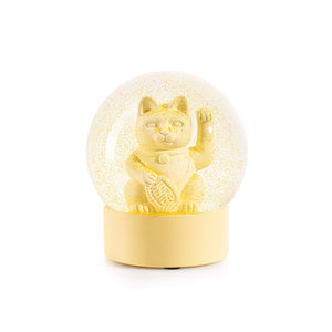 Lucky Cat Snow Globe Yellow 黃色招財貓水晶球