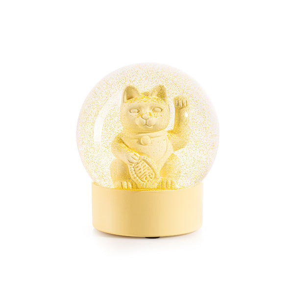 Lucky Cat Snow Globe Yellow 黃色招財貓水晶球