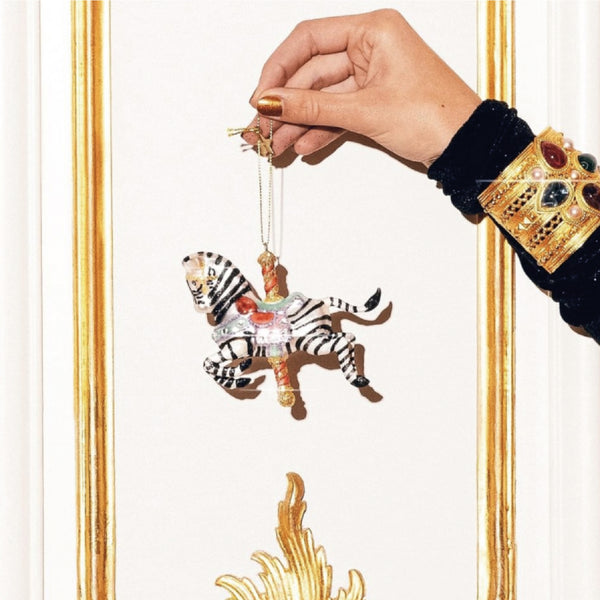 Ornament Glass Carousel Zebra 玻璃聖誕掛飾 Vondels