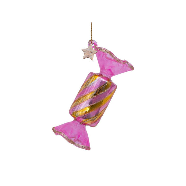 Ornament Glass Pink Transparant Candy 玻璃聖誕掛飾 Vondels
