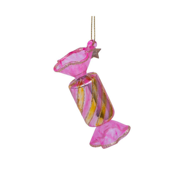 Ornament Glass Pink Transparant Candy 玻璃聖誕掛飾 Vondels