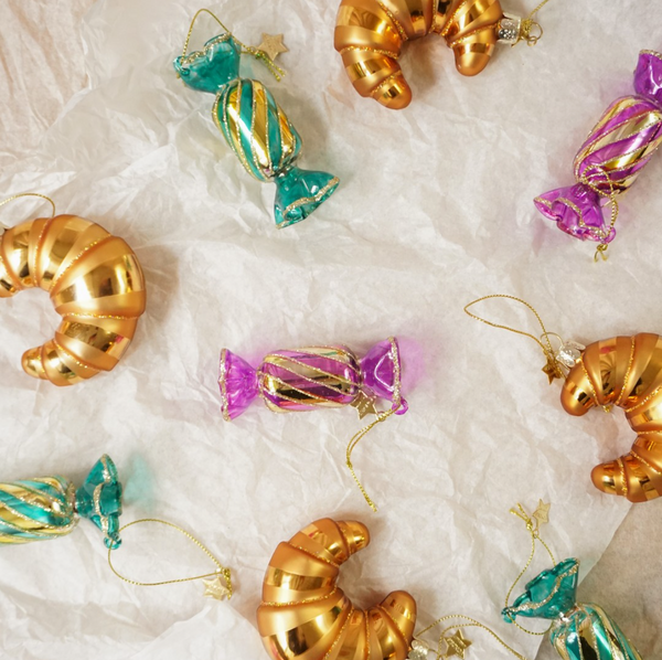 Ornament Glass Pink Transparant Candy 玻璃掛飾