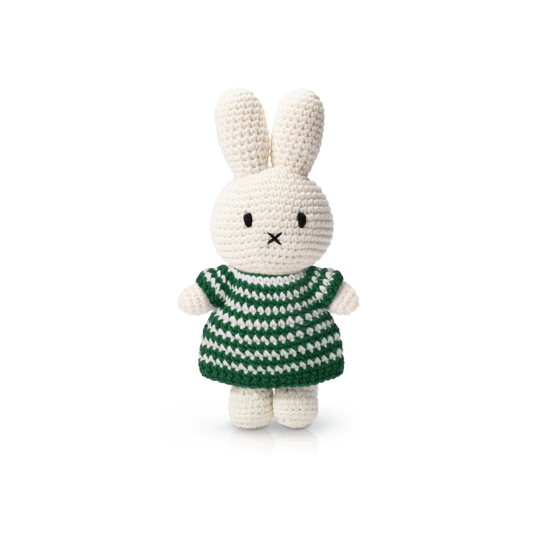 Miffy And Her Green Small Striped Dress 手工鈎編公仔