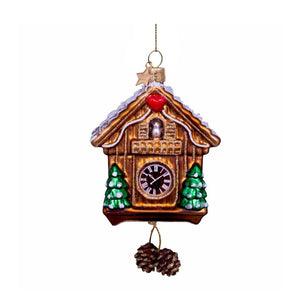 Brown Cuckoo Clock Ornament Glass 玻璃掛飾