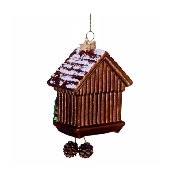 Brown Cuckoo Clock Ornament Glass 玻璃掛飾