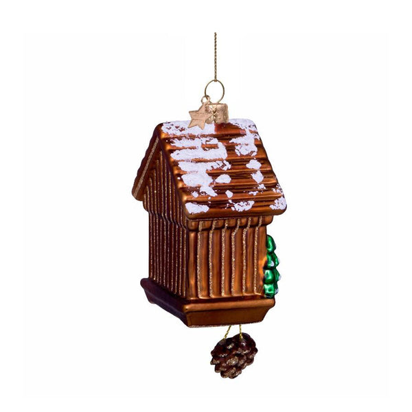 Brown Cuckoo Clock Ornament Glass 玻璃掛飾