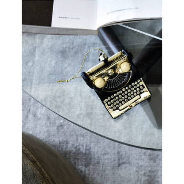 Gold Typewriter Ornament Glass 玻璃聖誕掛飾