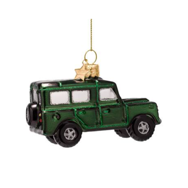 Night Green SUV Car Ornament Glass 玻璃掛飾