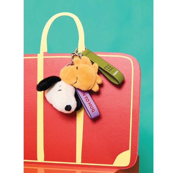 SNOOPY ECO FUZZY CREAM BAG CHARM - 8cm