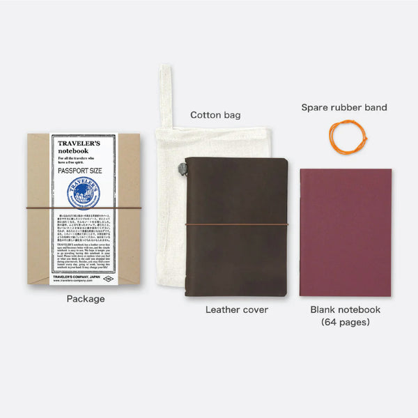 日本 TRAVELER'S Notebook 牛皮旅人手帳組 Passport Size - Brown