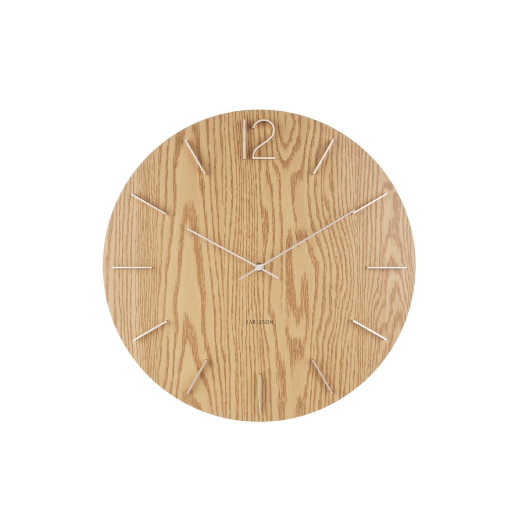 Wall Clock Meek - Light Wood 淺木鋼材刻度掛鐘 Karlsson