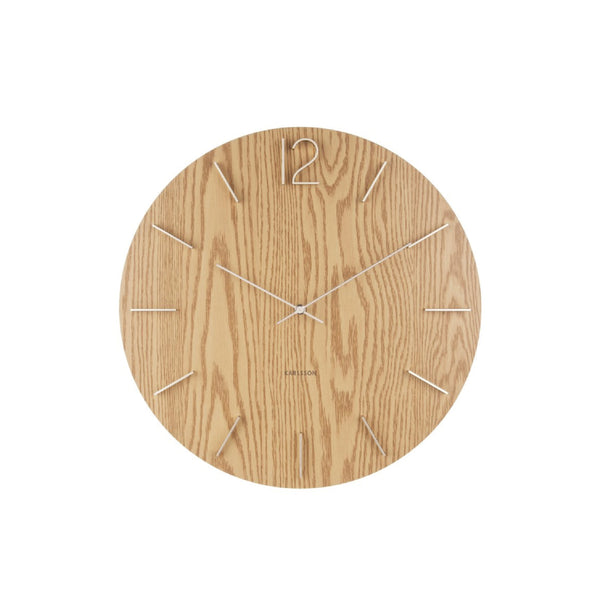 Wall Clock Meek - Light Wood 淺木鋼材刻度掛鐘 Karlsson