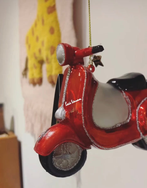 Red Scooter Ornament Glass 玻璃掛飾