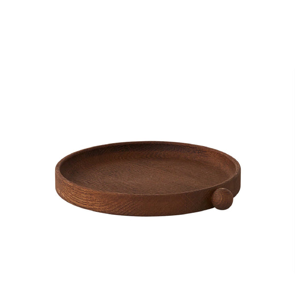 Inka Wood Tray Round - Small Dark 橡木 托盤 OYOY