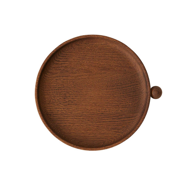 Inka Wood Tray Round - Small Dark 橡木 托盤 OYOY