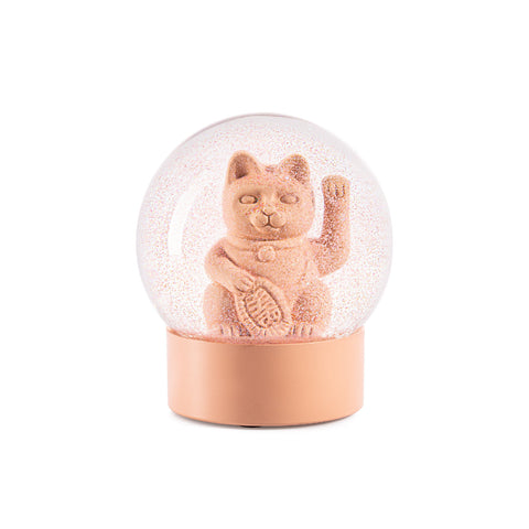 Lucky Cat Snow Globe Pink 粉紅招財貓水晶球