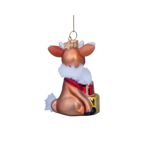 Ornament Glass Brown Reindeer 玻璃聖誕掛飾 Vondels