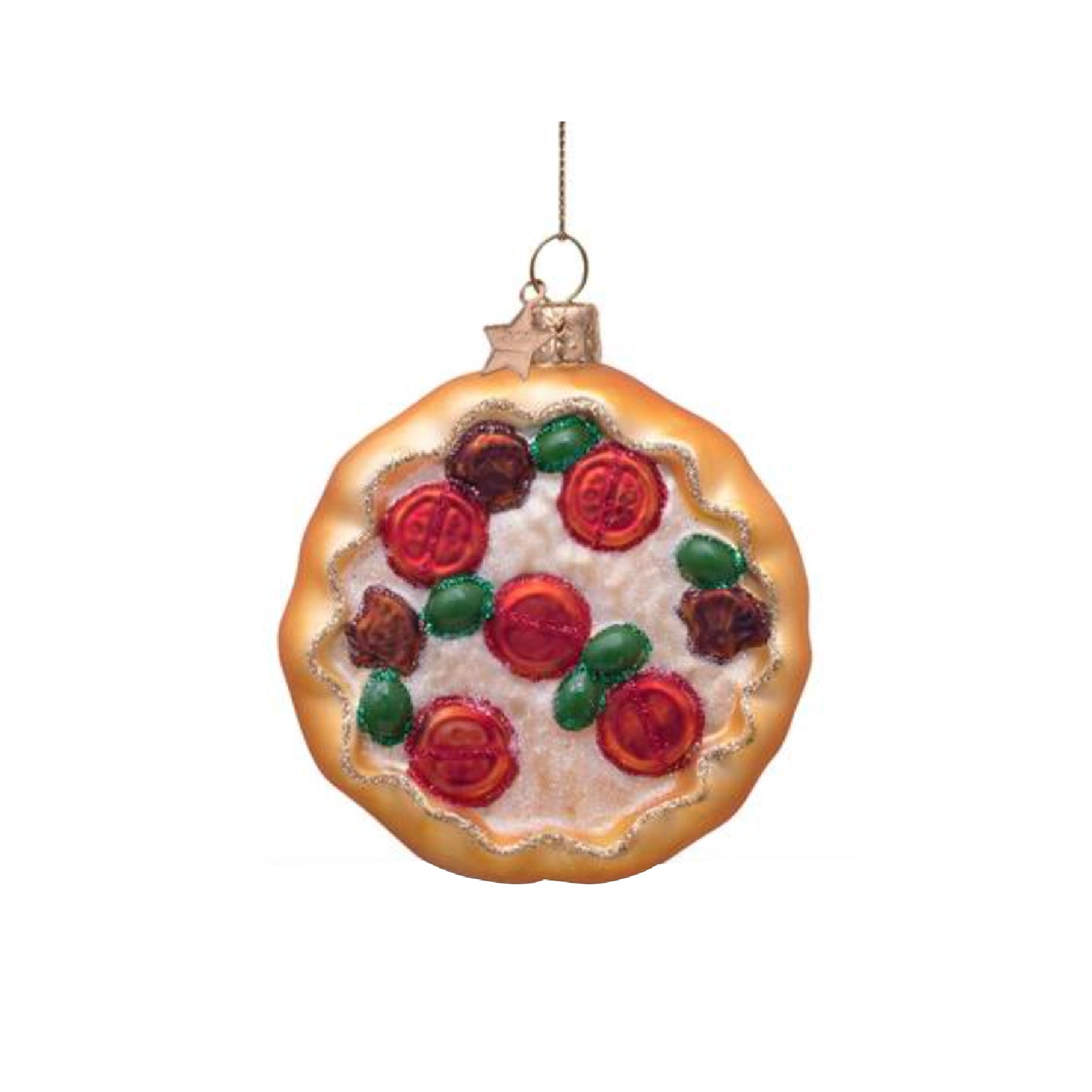 Ornament Glass Multi Colored Pizza 玻璃聖誕掛飾 Vondels