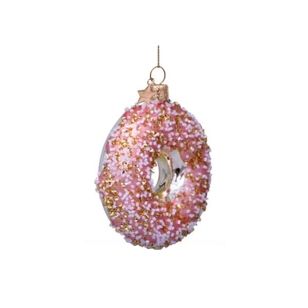Pink Donut With Decoration Ornament Glass 玻璃聖誕掛飾
