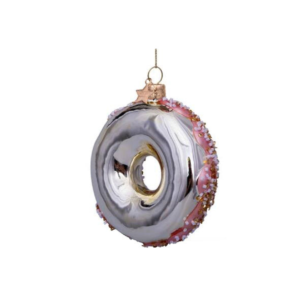 Pink Donut With Decoration Ornament Glass 玻璃聖誕掛飾