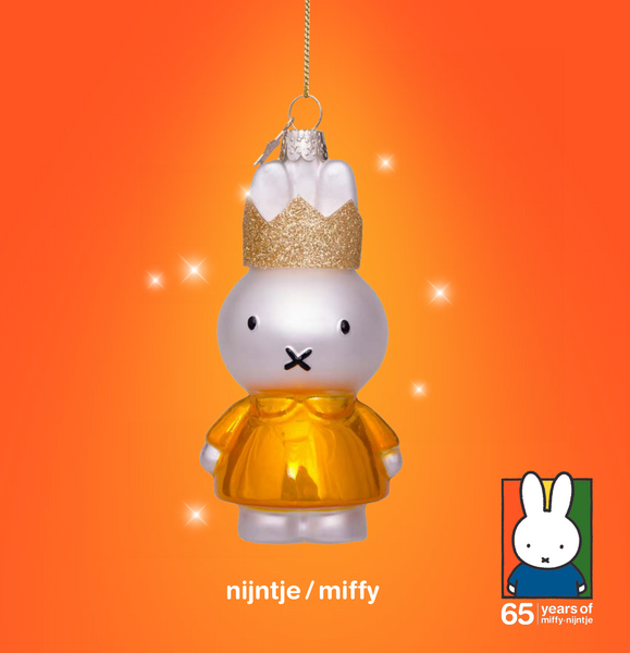 Ornament Glass Miffy Yellow Dress With Crown 玻璃掛飾
